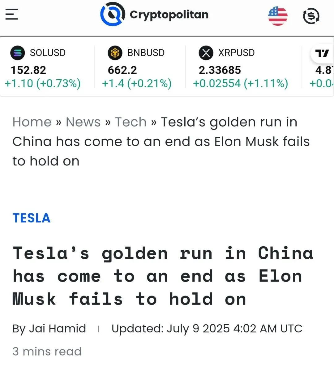 截圖：Cryptopolitan